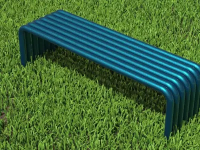pipe bench Low-poly 3D model