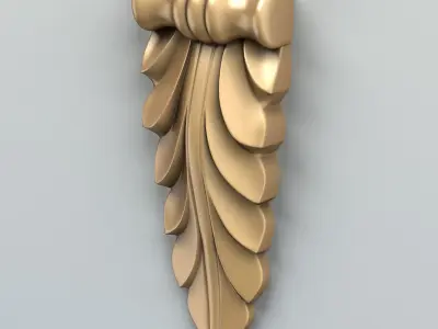 Carved decor vertical 004 3D model