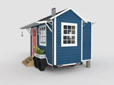 Trailer House Low-poly 3D model