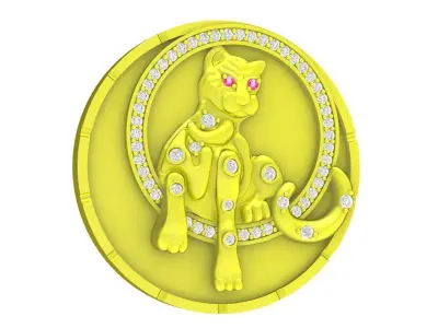 4960 luxury diamond cheetad pendant 3D print model