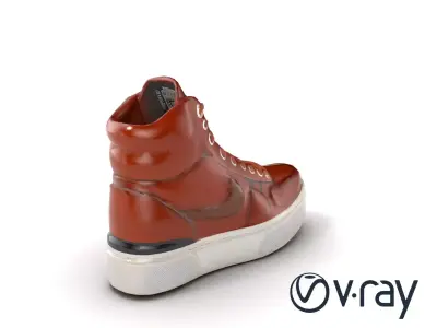 Sleek Racer Sneakers Hightop Model Pack Low-poly 3D model