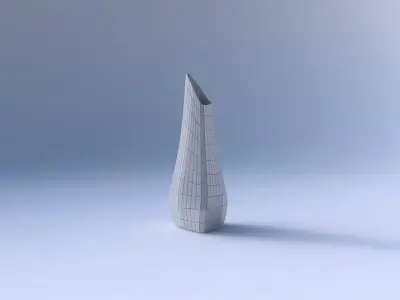 Vase puffy tipped triangle with grid plates 3D print model