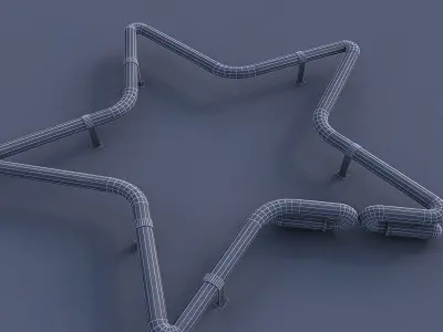 Star Neon Sign Low-poly 3D model