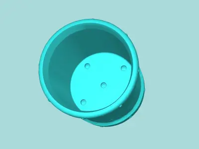 Vase 03 with Plate - Simple Plant Pot - Home Decor 3D print model