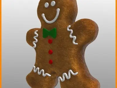 Gingerbread Man Low-poly 3D model