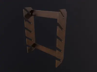 Wooden Weapon Rack 3D Model Low-poly 3D model