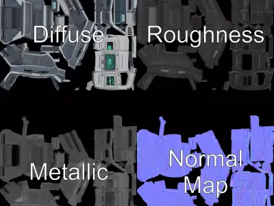 Futuristic Control Panel Model Pack with Interactive Screens Low-poly 3D model