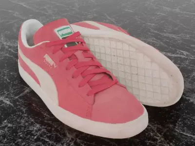 PUMA 3D SHOES - PINK - SUEDE Low-poly 3D model