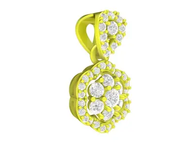 7039 luxury flower diamond women pendant  3D print model