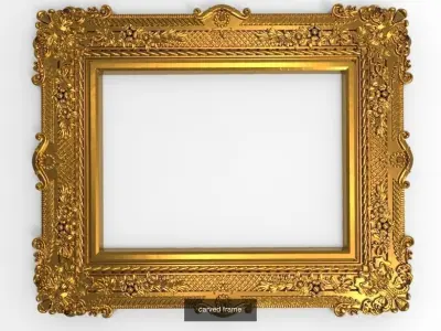 3 carved frames set 3D Model 3D Model Pack