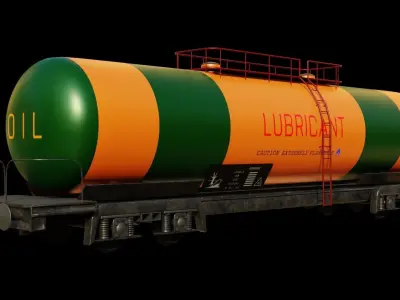 wagon model 3D complete textures and materials Low-poly 3D model