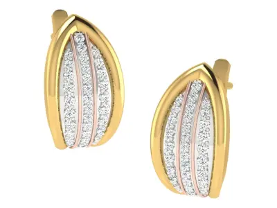 Solitaire Women Drop Earring 3dm STL OBJ FBX Render Details 3D print model 11