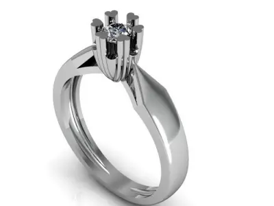 solitair ring 3D print model