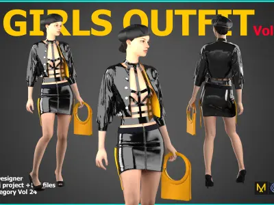 Girls outfit 5 Marvelous  VOL 24 Free low-poly 3D model