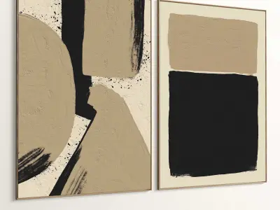 Plaster Two Photo Frame 404 Low-poly 3D model
