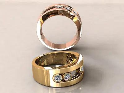 Band Ring Moveble Stones 3D print model