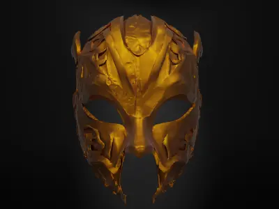 Pattern Women Prom Face Mask - Dark Embroidered Mask  3D print model