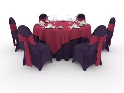 Banquet Table and Chair 67 3D model