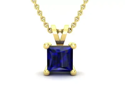 AV 504 Diamond Solitaire Pendants Princess 3D print model