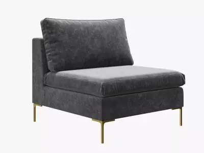 Slub Velvet Edlyn Chair by Anthropologie 3D model