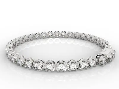 3-10pt Gem Or Diamond Tennis Bracelet Model 3D Model Pack