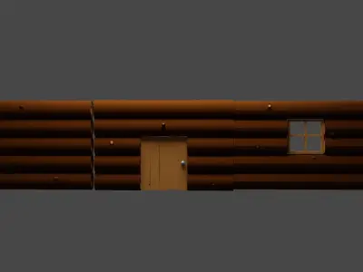 cabin props stylized Low-poly 3D model