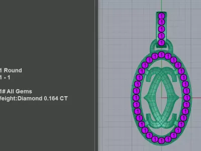 Cameo Style Diamond Jewelry 3D Model Elegant Mastery 3D print model