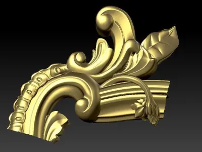 pattern CNC gold-plated sculpted wooden frame pattern 3D model  3D model