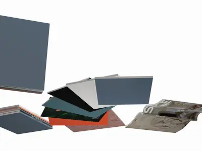 Magazine set in many positions for interior decoration 3D model