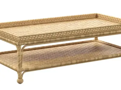 Serena and Lily South Seas Rattan Coffee Table 3D model