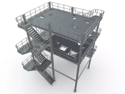 Process Plant UAE - Steel Structure 3D print model