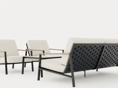 Lyra sofa set Low-poly 3D model