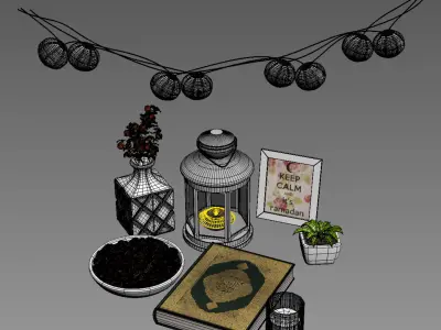 Ramadan Set plant in square pot 3D model