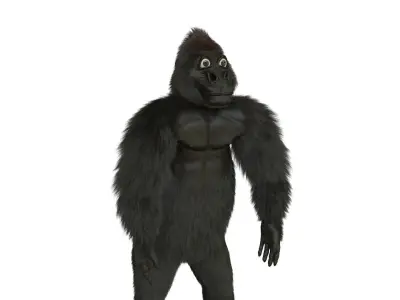 Stylized Gorilla Character Low-poly 3D model