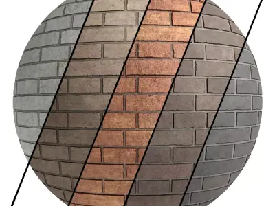Materials 30- Brick Tiles In 5 color Pbr-4k Texture