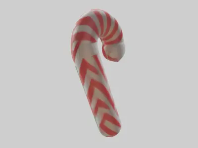 Cartoon Candy Cane Mo 1 Low-poly 3D model