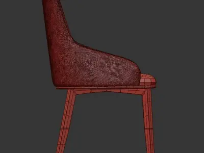 Modern Upholstered Dark Gray Chair 3D model