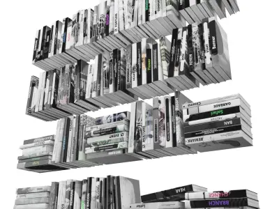 Books 150 pieces 2-1-4 Low-poly 3D model