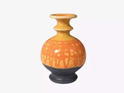 Orange Pop Art Vase 04 Free 3D model
