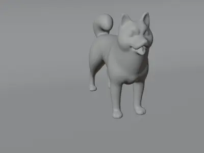 Dog with LODs Low-poly 3D model