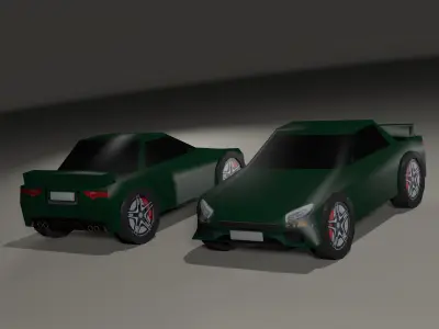 Super Low Poly Vehicles Low-poly 3D model