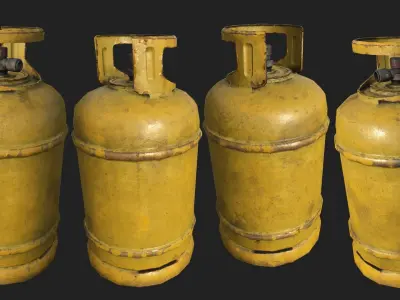 Propane Gas Cylinder 3 PBR Low-poly 3D model