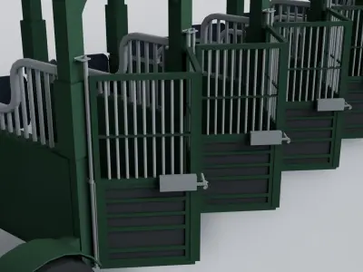Horse Racing Track Starting Game Ready 3D model