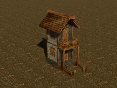 MEDIEVAL HOUSE Free low-poly 3D model 7