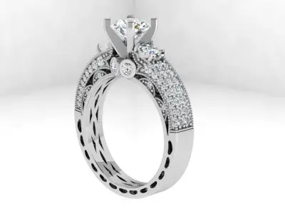 Peg Setting Diamond Ring 4165 3D print model