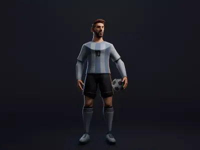 Lionel Messi Low-poly 3D model purchase