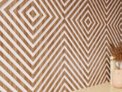 Wall wood set2 V03 3D model