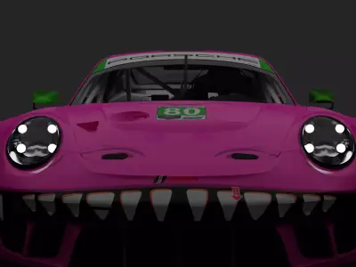 Porsche 911 992 Gt3 R Roxy Edition Low-poly 3D model
