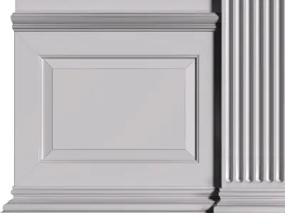 Arched Entrance portal Opening Wall paneling Doorway 3D model