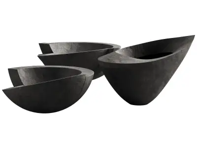 365 decorative vases and pots 03 deformed folded relief vase 02 3D model